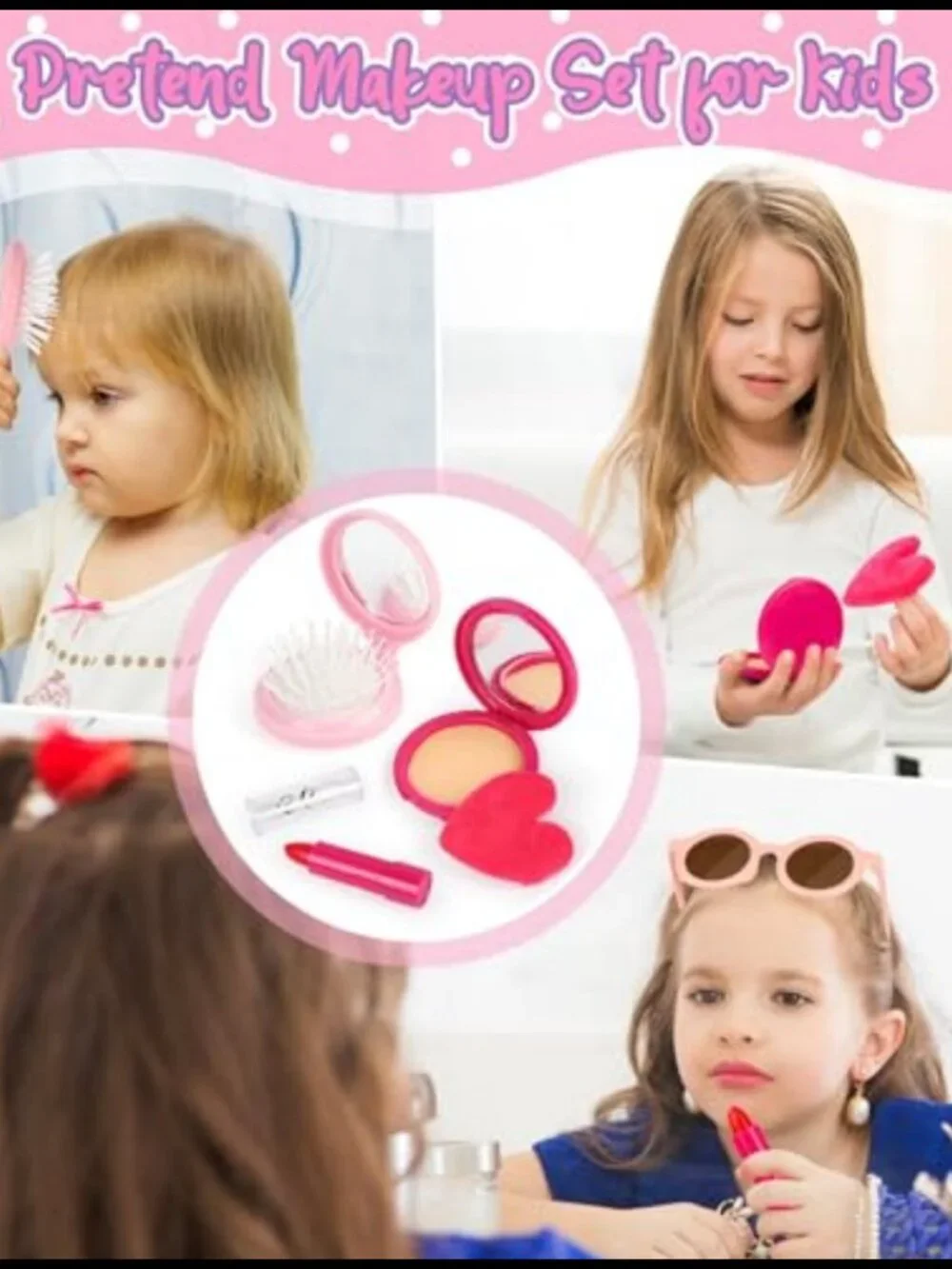 32PC Kids Play Purse Set Faux Leather Princess Pretend Toy Gift